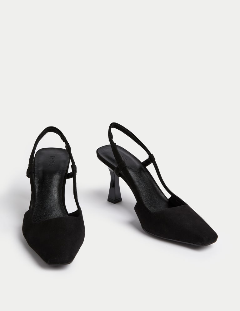 Black high heel slingback clearance shoes