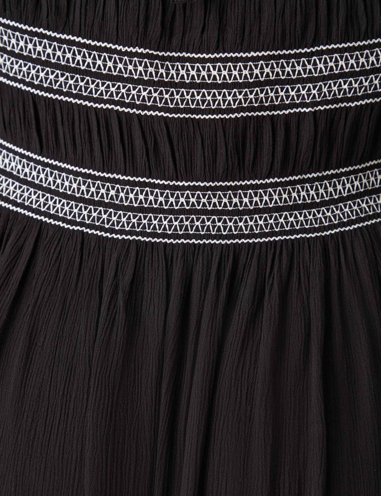 Stitch Detail Midaxi Smock Dress 7 of 7