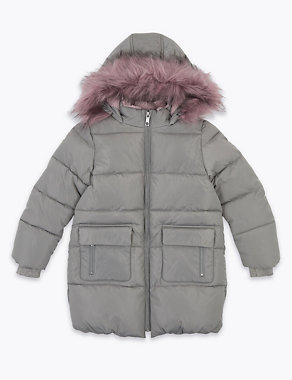 Stormwear™ Hooded Long Padded Coat (6-16 Yrs) Image 2 of 7