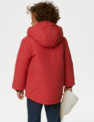 Boys red 2025 parka coat