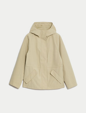 Stormwear™ Hooded Rain Jacket with Cotton Image 2 of 7