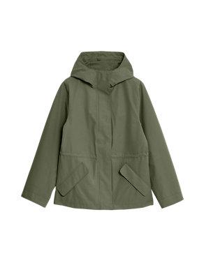 Stormwear™ Hooded Rain Jacket with Cotton Image 2 of 8