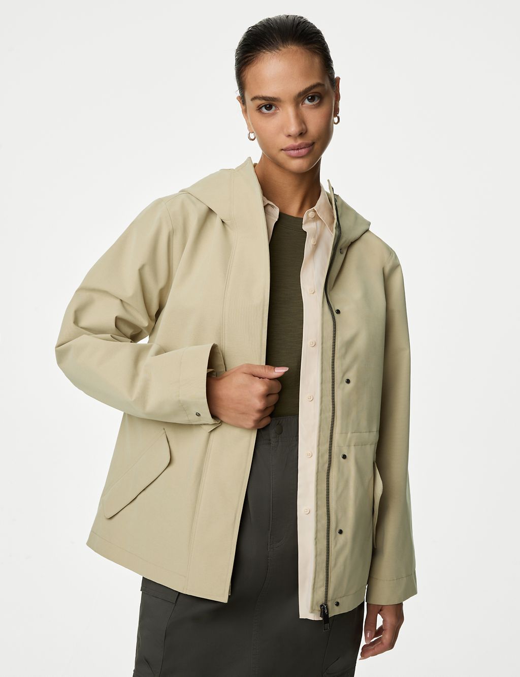 Stormwear™ Hooded Rain Jacket with Cotton 7 of 7