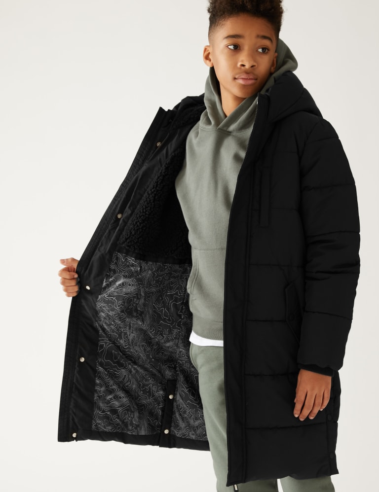 M&s black sales padded coat