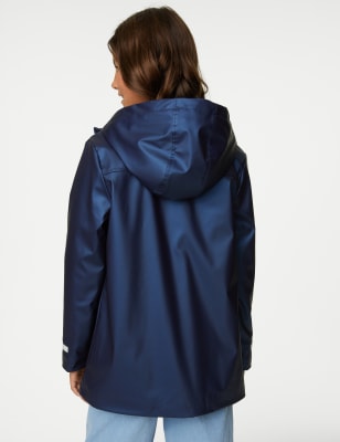 Metallic blue coat sale