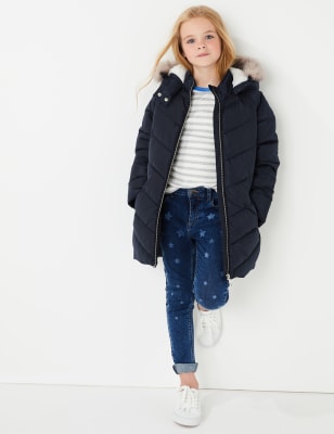 girls long padded coat