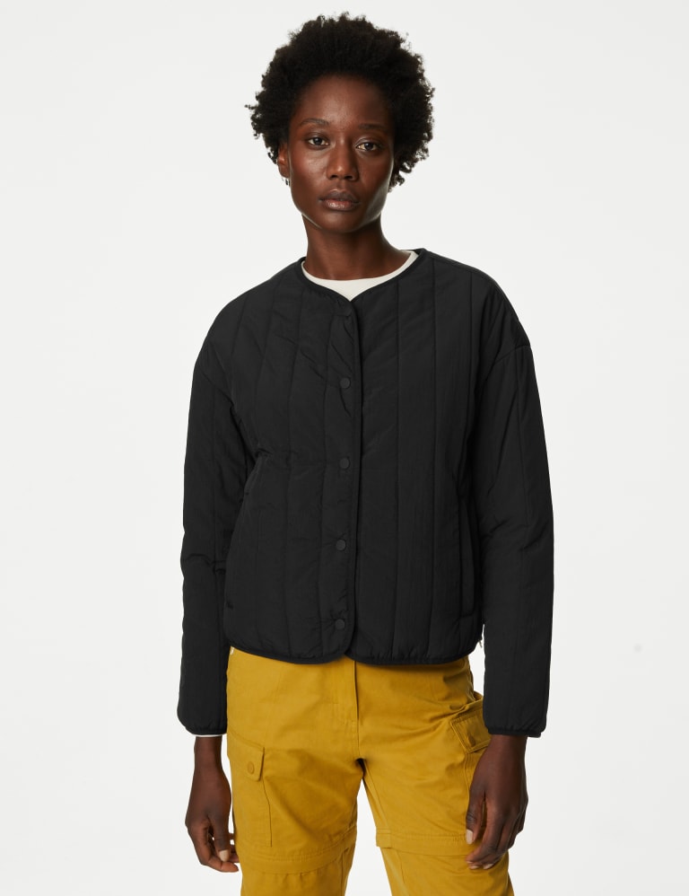 Collarless cardigan jacket online