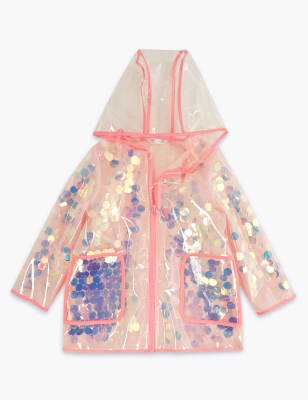 Girls sequin store rain coat