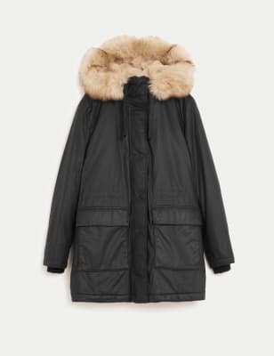 Fur lined black clearance parka