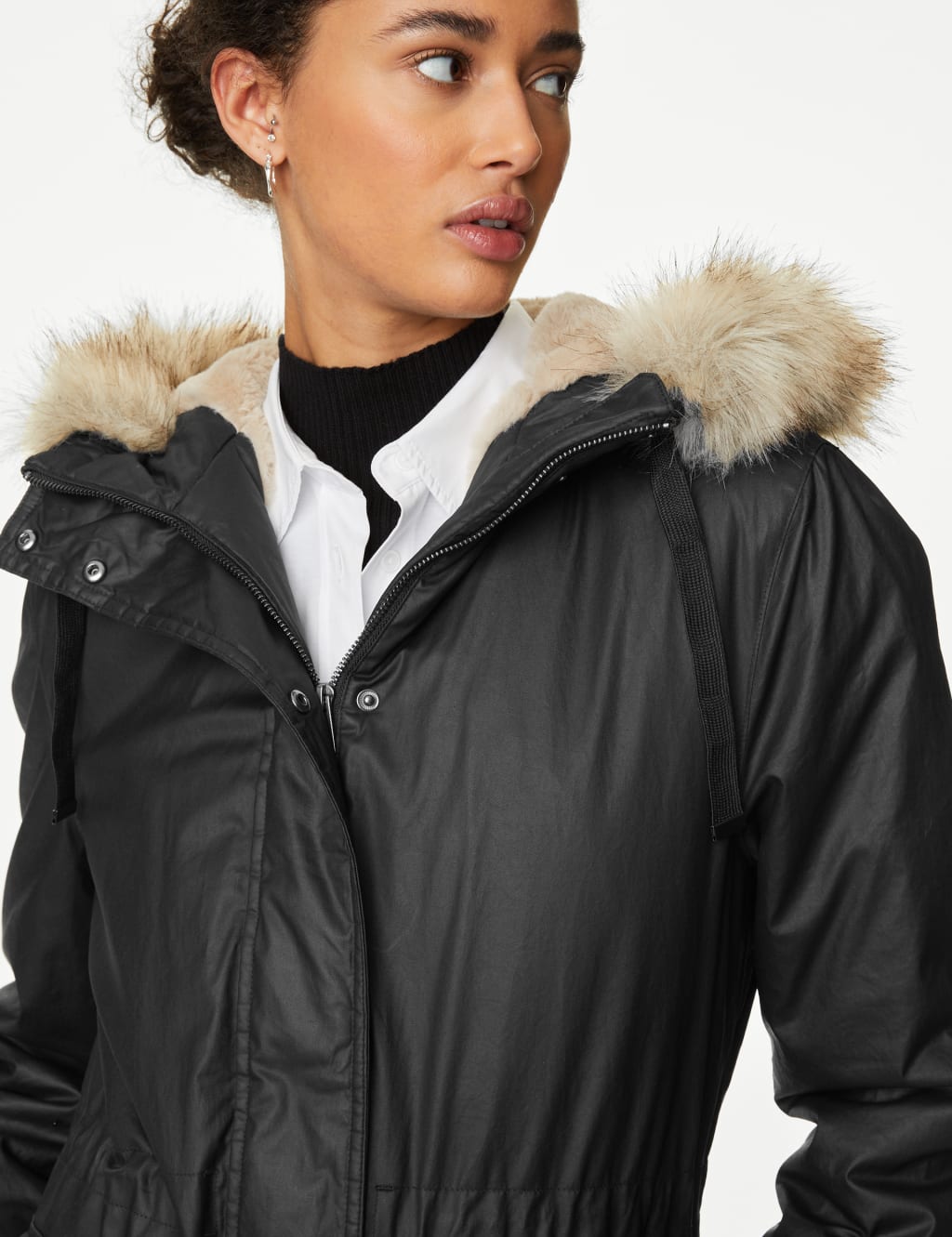 Ladies fur lined parka 2025