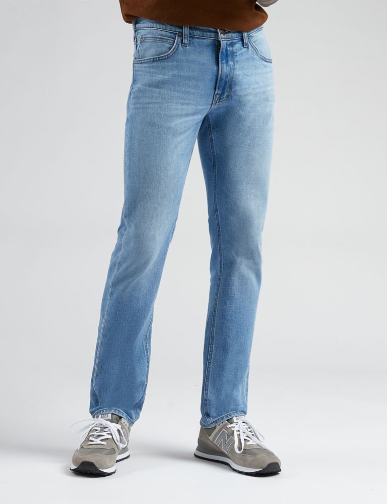 Straight Fit 5 Pocket Stretch Jeans 1 of 5