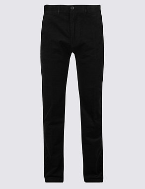 Straight Fit Corduroy Trousers with Stretch Image 2 of 4