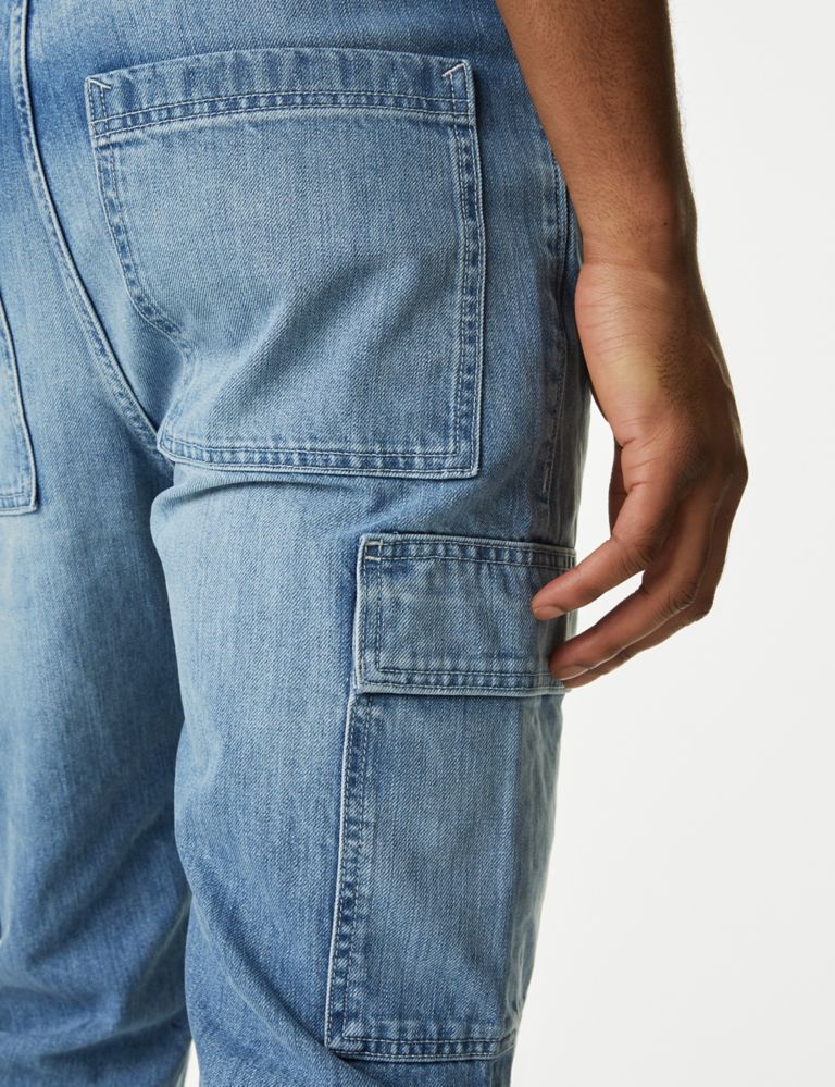 Straight Fit Denim Cargo Jeans 5 of 6