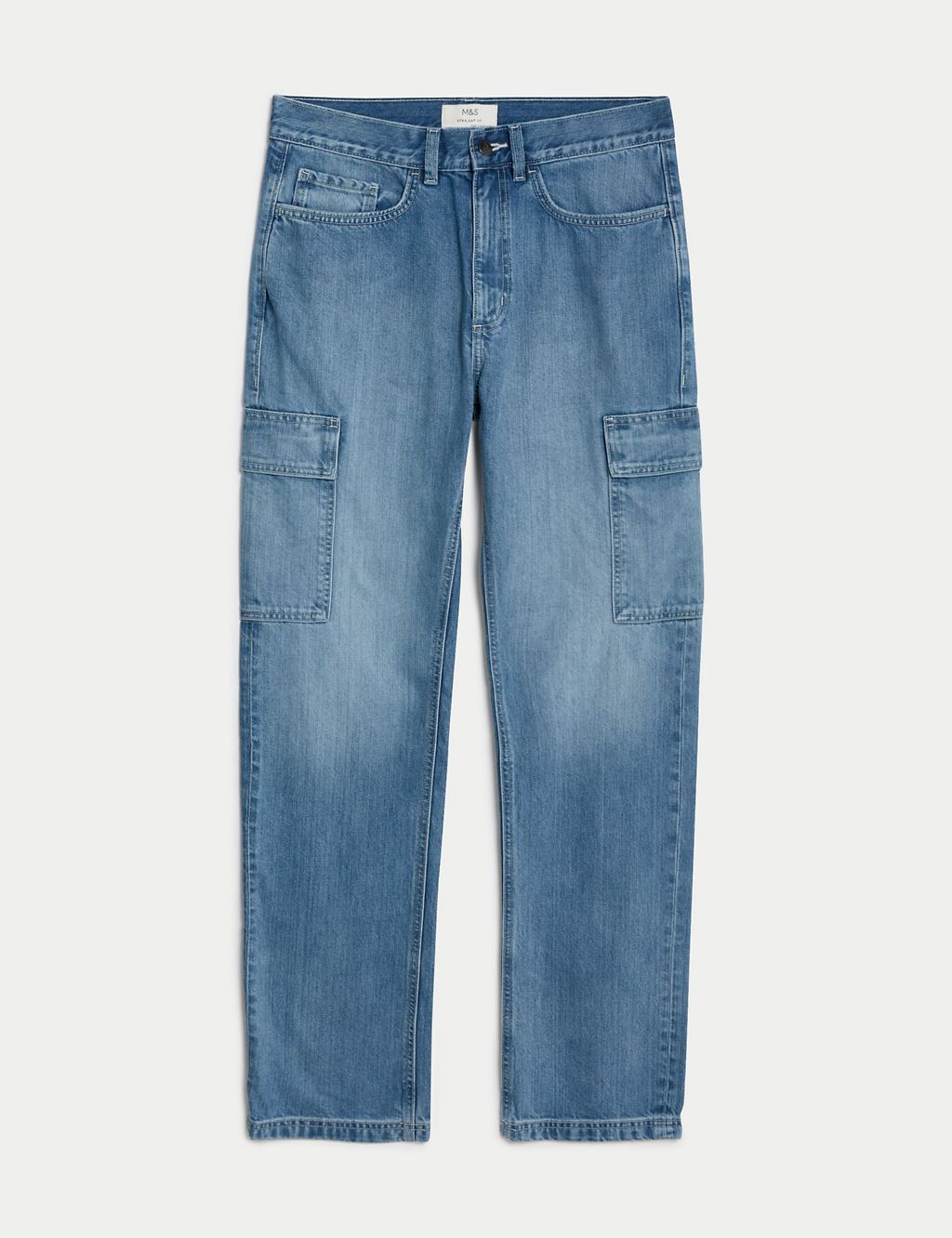 Straight Fit Denim Cargo Jeans 1 of 6