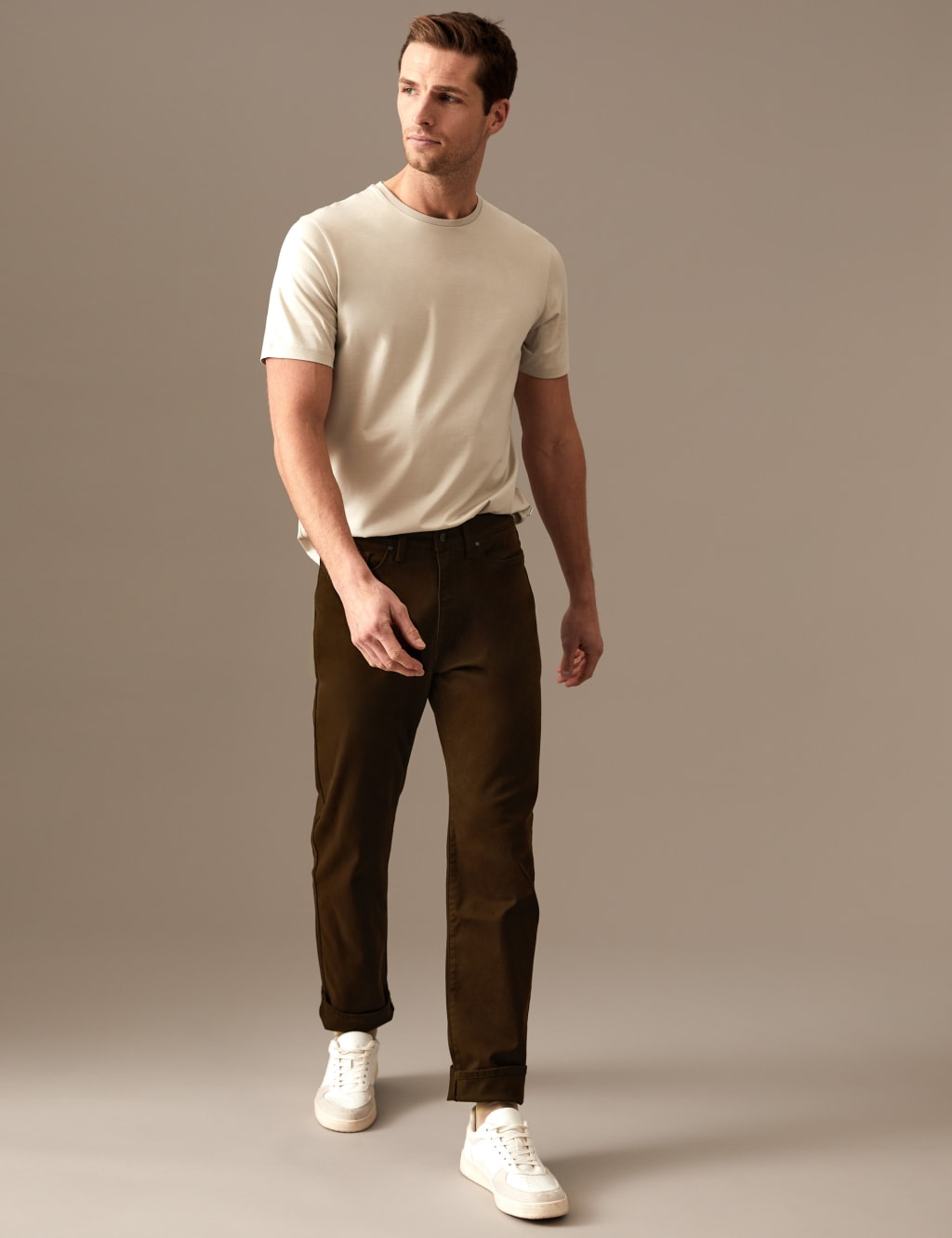 Straight Fit Italian 5 Pocket Trousers 1 of 5