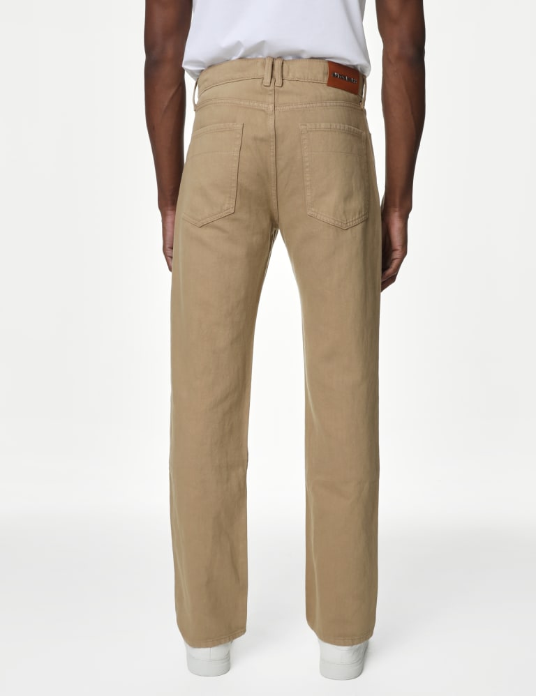 Straight Fit Linen Blend Jeans