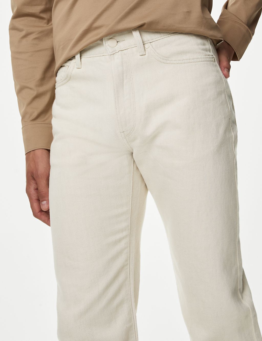 Straight Fit Linen Blend Jeans 2 of 5