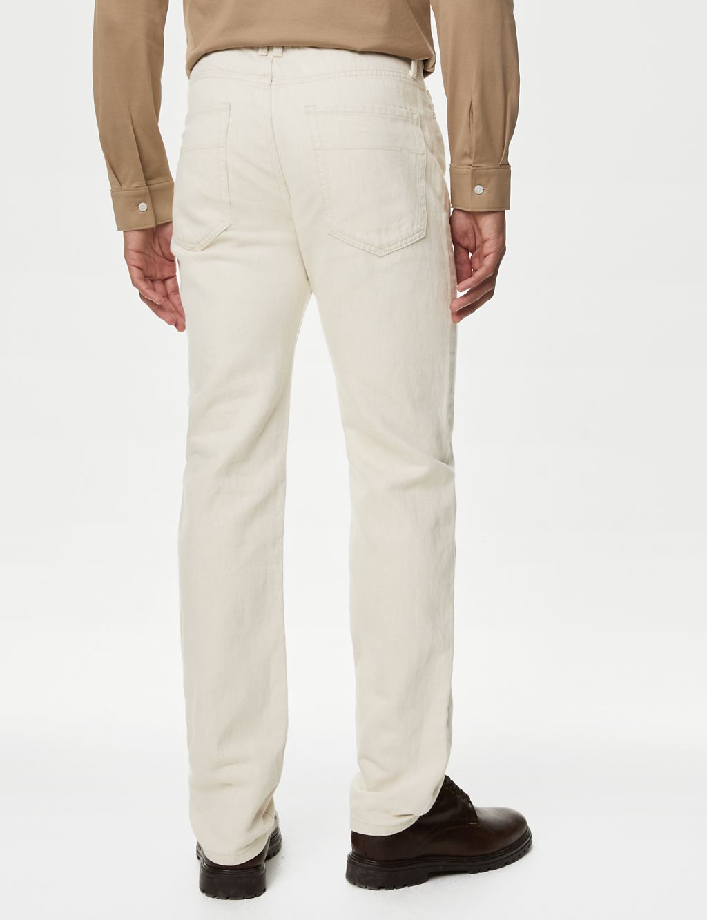 Straight Fit Linen Blend Jeans 5 of 5