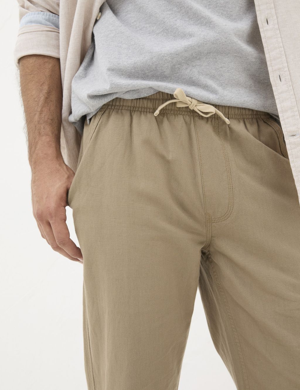 Straight Fit Linen Blend Trousers 5 of 5