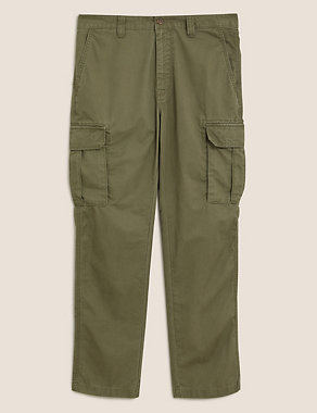 Straight Fit Organic Cotton Cargo Trousers Image 2 of 6