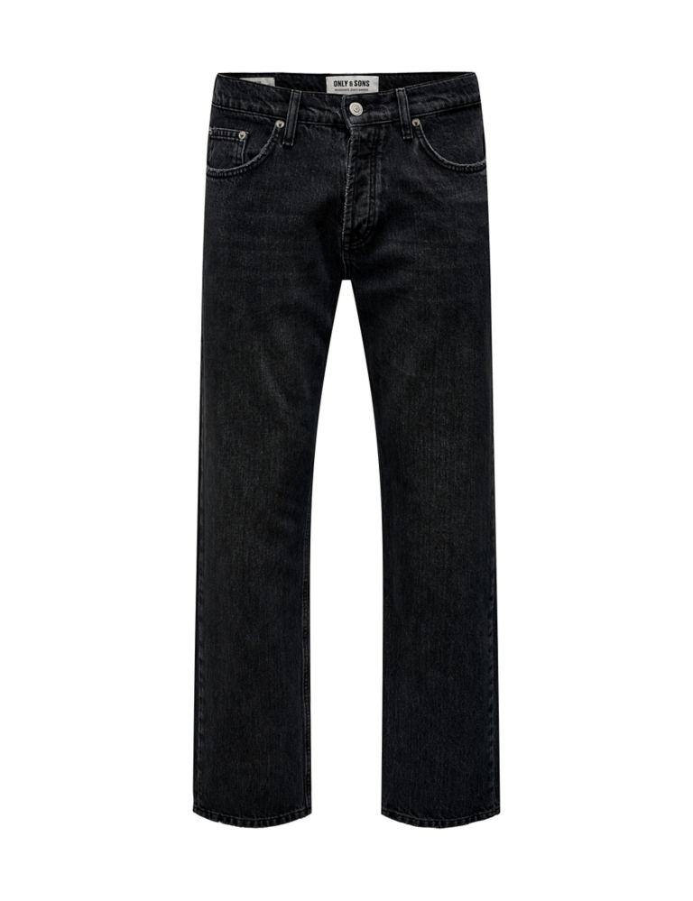 Straight Fit Pure Cotton 5 Pocket Jeans 2 of 7