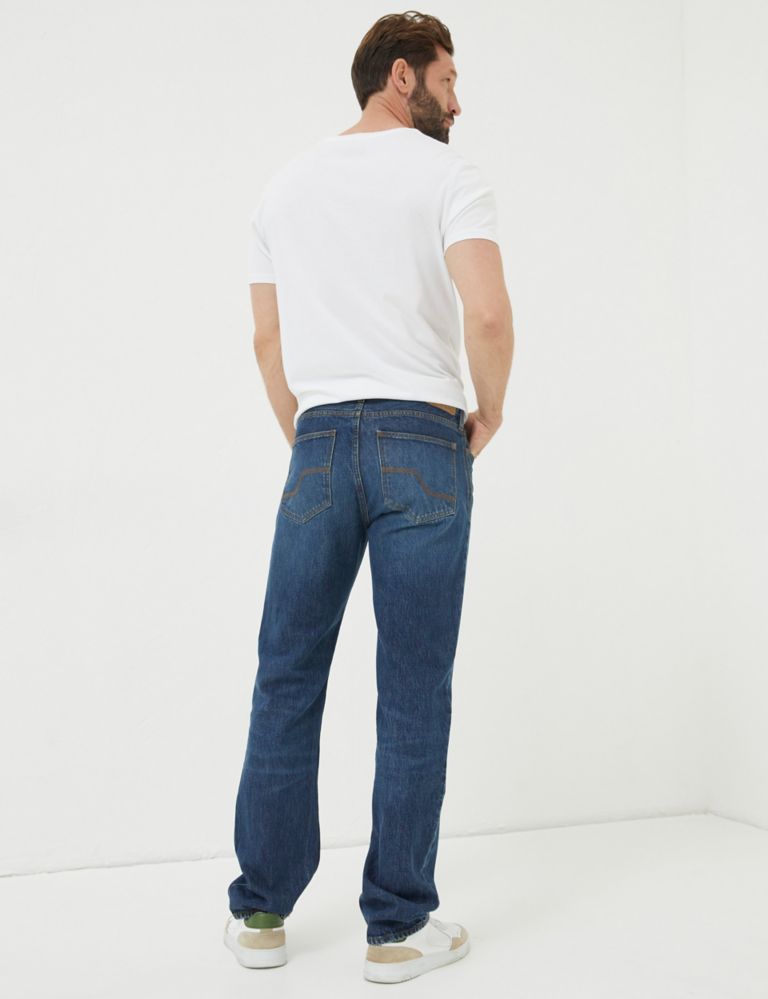 Straight Fit Pure Cotton 5 Pocket Jeans 4 of 5