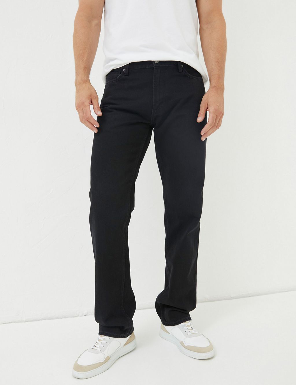 Straight Fit Pure Cotton 5 Pocket Jeans 2 of 5
