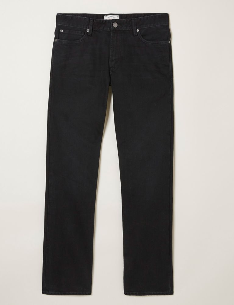 Straight Fit Pure Cotton 5 Pocket Jeans 2 of 5