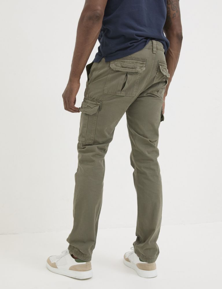 Straight Fit Pure Cotton Cargo Trousers 4 of 5