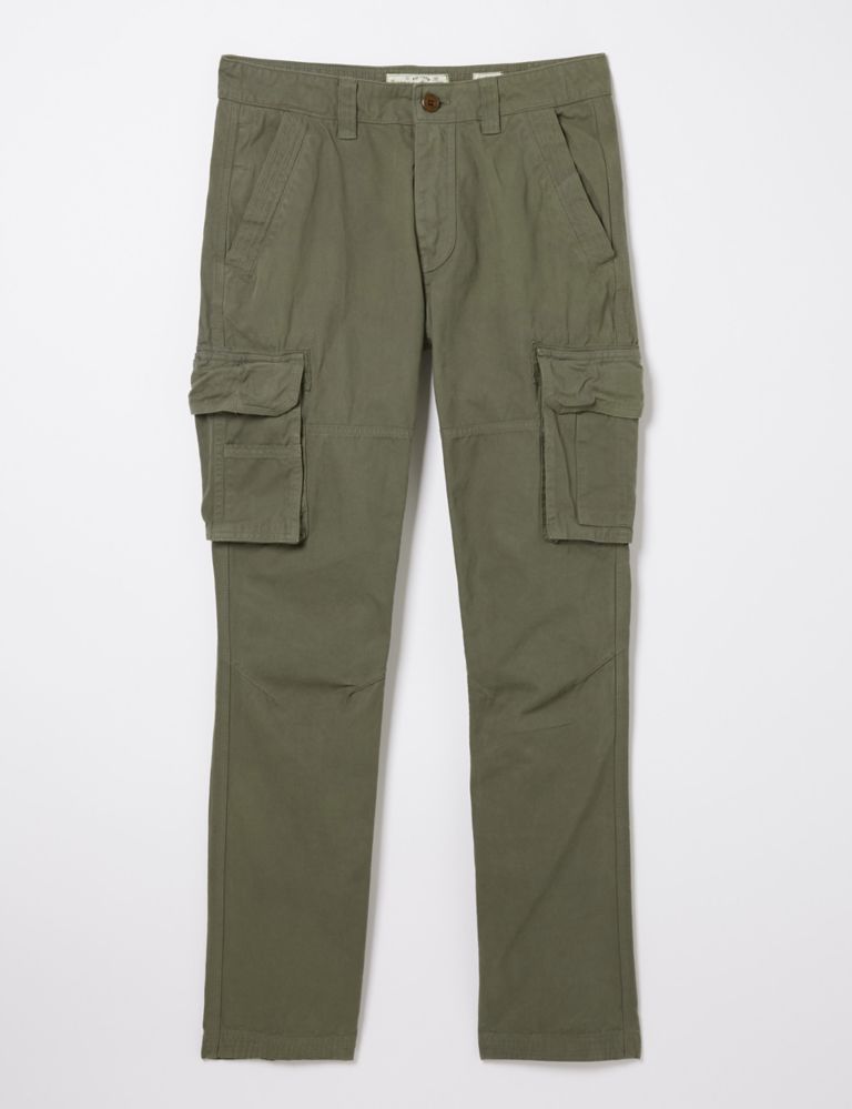 Straight Fit Pure Cotton Cargo Trousers 2 of 5