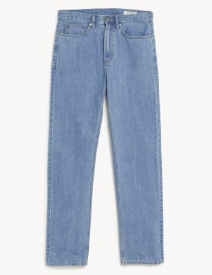 Straight Fit Pure Cotton Jeans Image 2 of 6