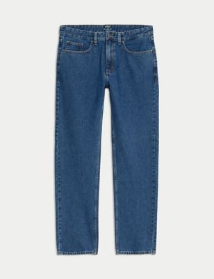 Straight Fit Pure Cotton Jeans Image 2 of 7