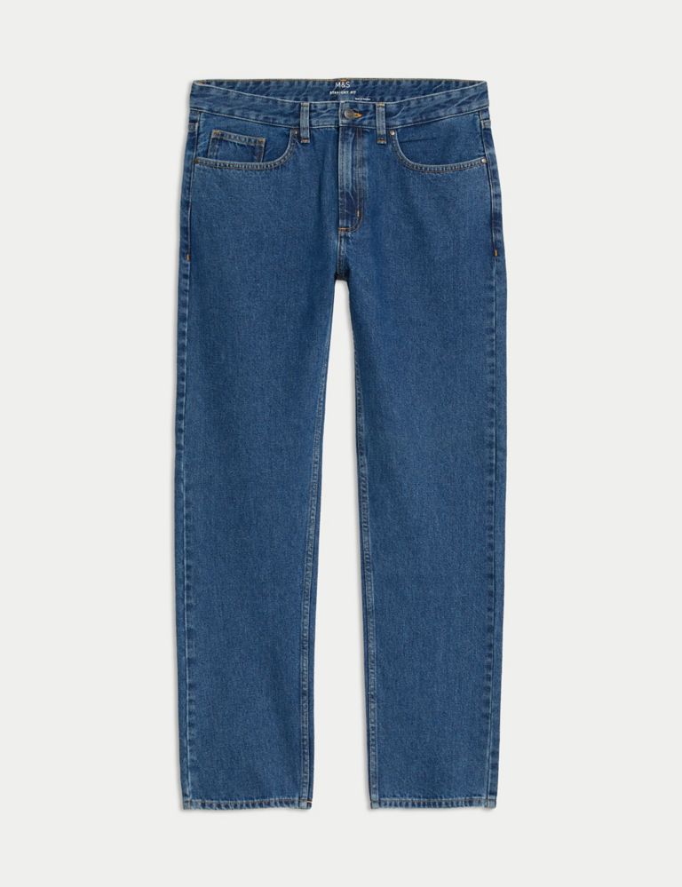 Straight Fit Pure Cotton Jeans 3 of 7