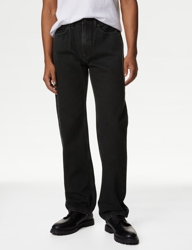 Straight Fit Stretch Jeans, M&S Collection