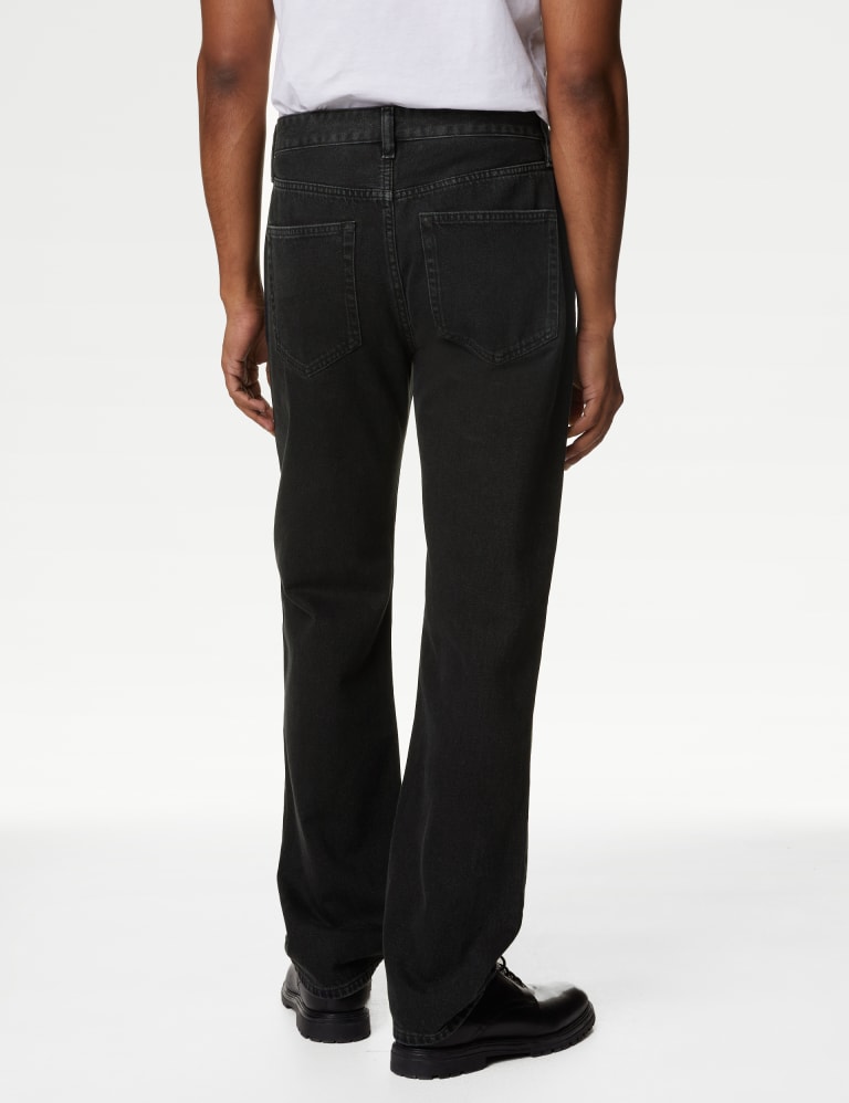 Straight Fit Pure Cotton Jeans M S Collection M S