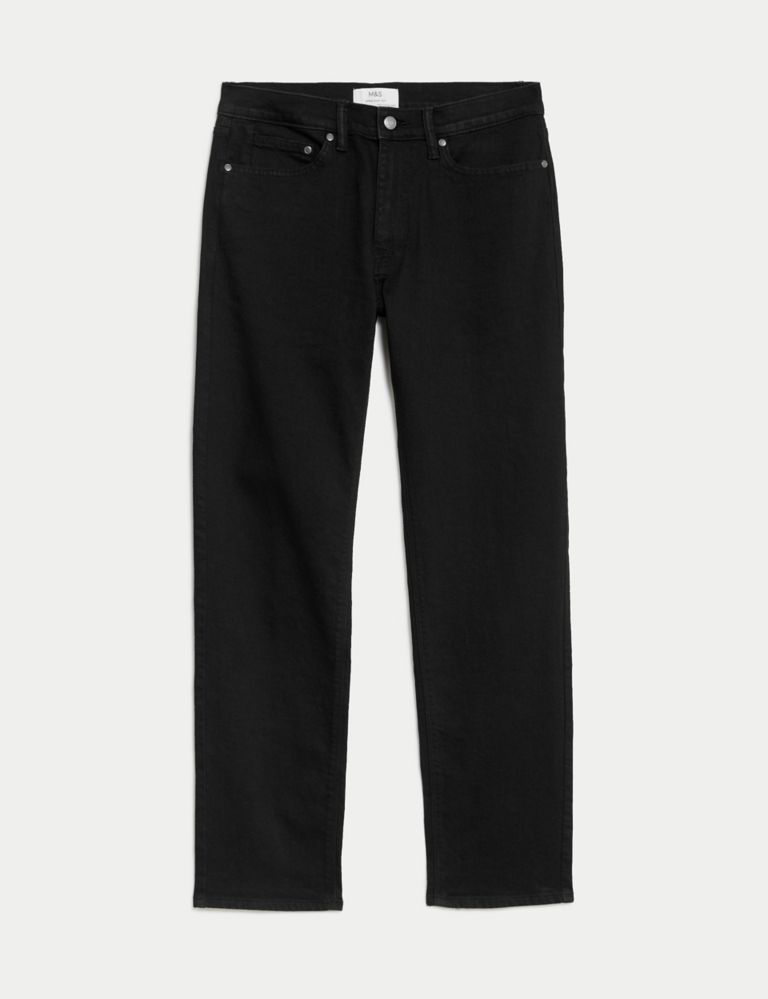 Buy Straight Fit Stretch Jeans | M&S Collection | M&S