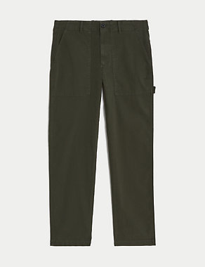 Straight Fit Utility Stretch Trousers Image 2 of 7