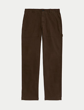 Straight Fit Utility Stretch Trousers Image 2 of 6