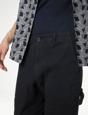 Straight Fit Utility Stretch Trousers