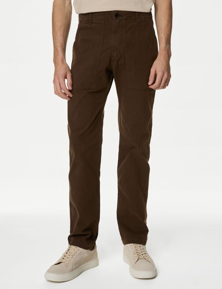 Straight Fit Utility Stretch Trousers 1 of 6