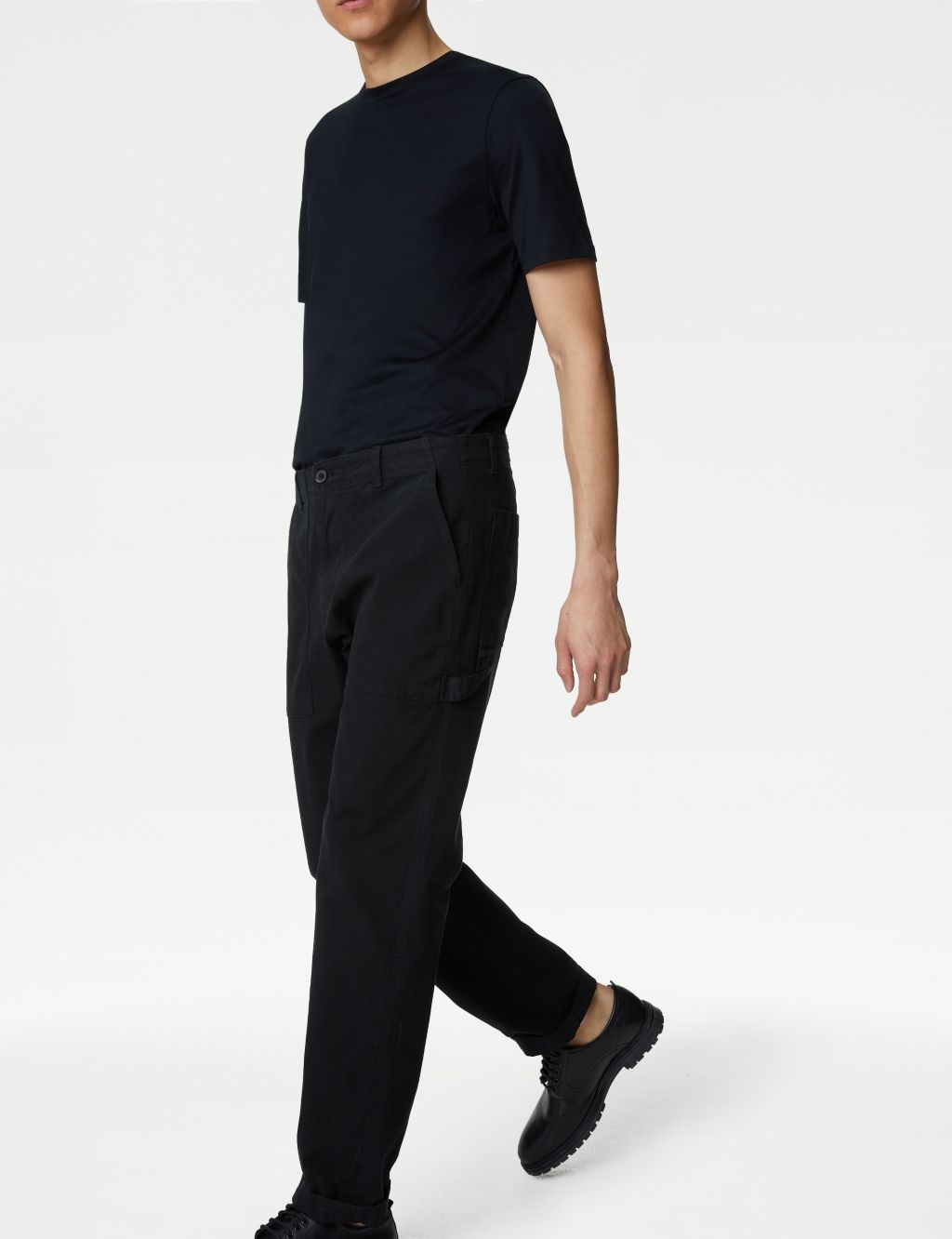 Buy Straight Fit Utility Stretch Trousers | M&S Collection | M&S