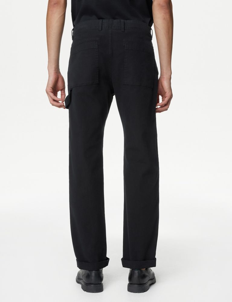 Buy Straight Fit Utility Stretch Trousers | M&S Collection | M&S