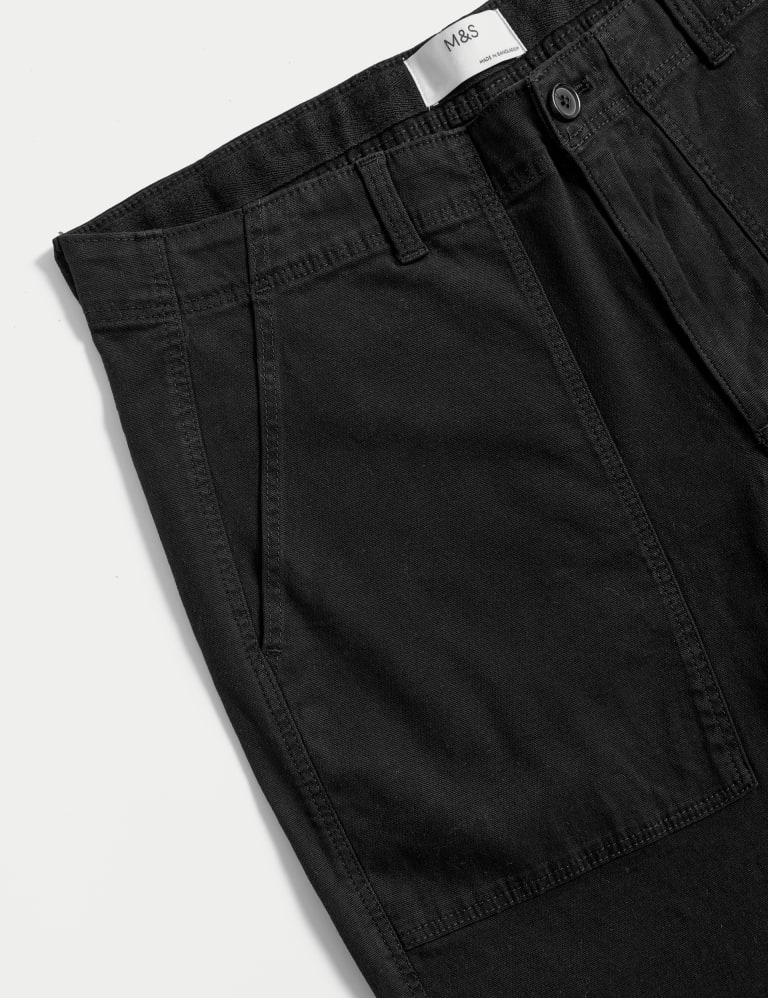 Straight Fit Utility Stretch Trousers