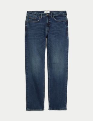 Straight Fit Vintage Wash Stretch Jeans Image 2 of 5