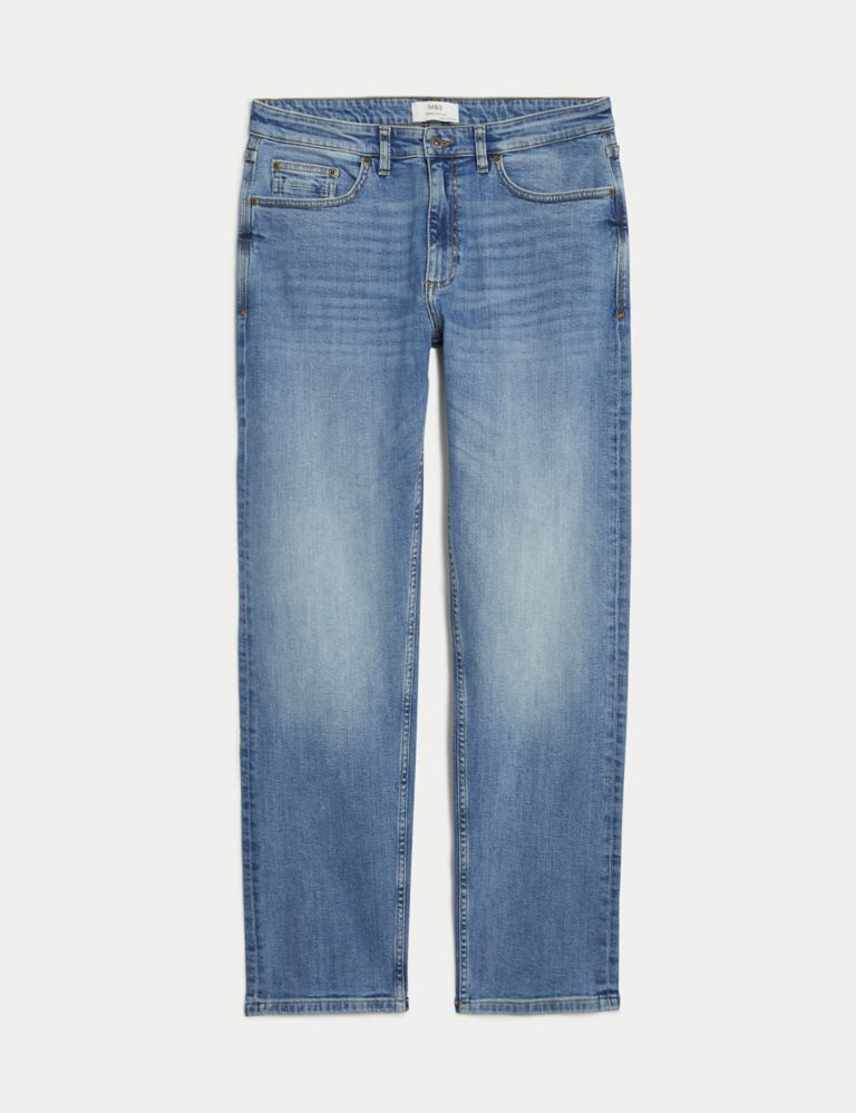 Straight Fit Vintage Wash Stretch Jeans 2 of 6