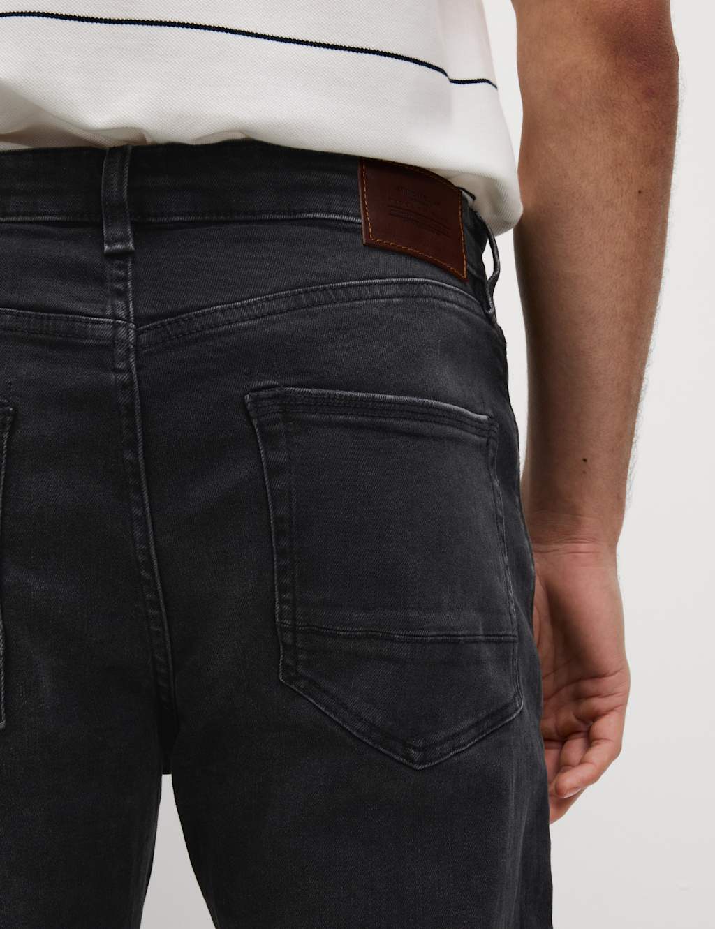 Mens black straight 2025 leg stretch jeans