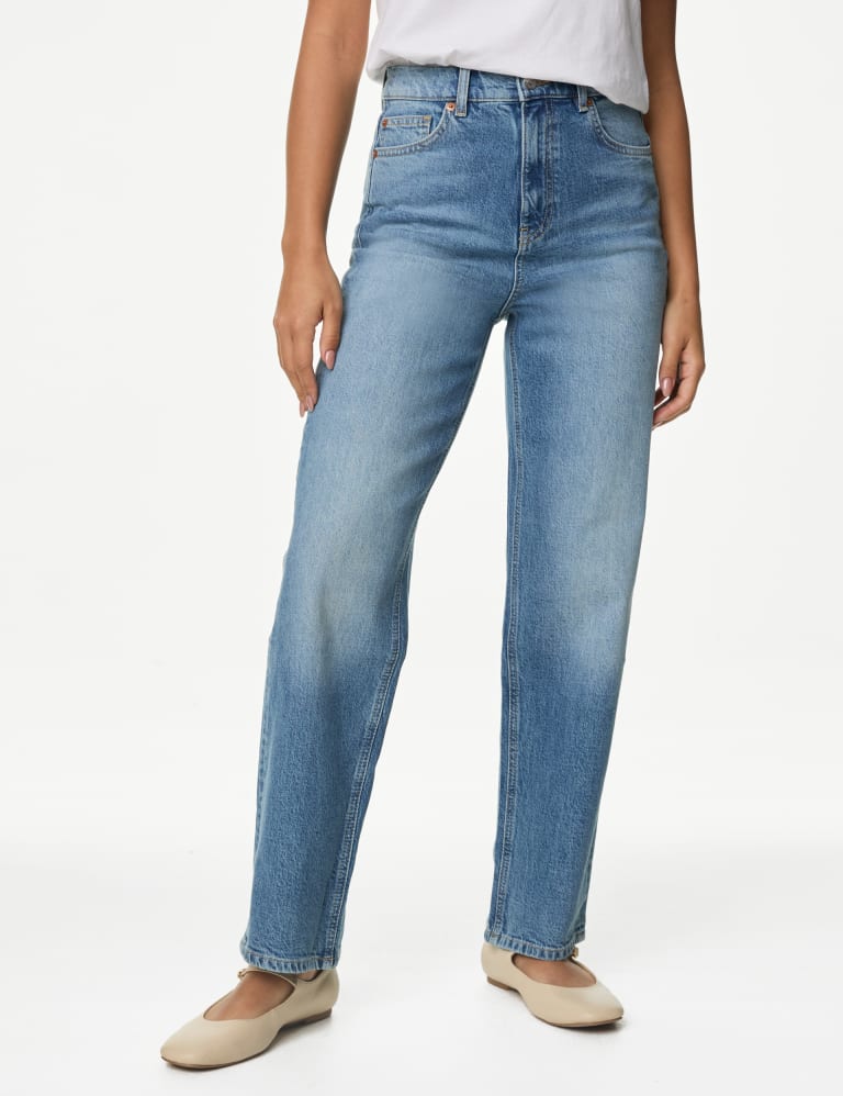 High Waisted Carrot Leg Ankle Grazer Jeans