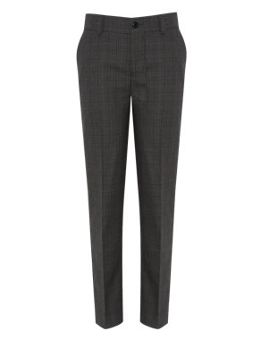 Straight Leg Checked Suit Trousers Image 2 of 6