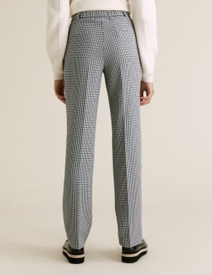 Straight Leg Checked Trousers, M&S Collection