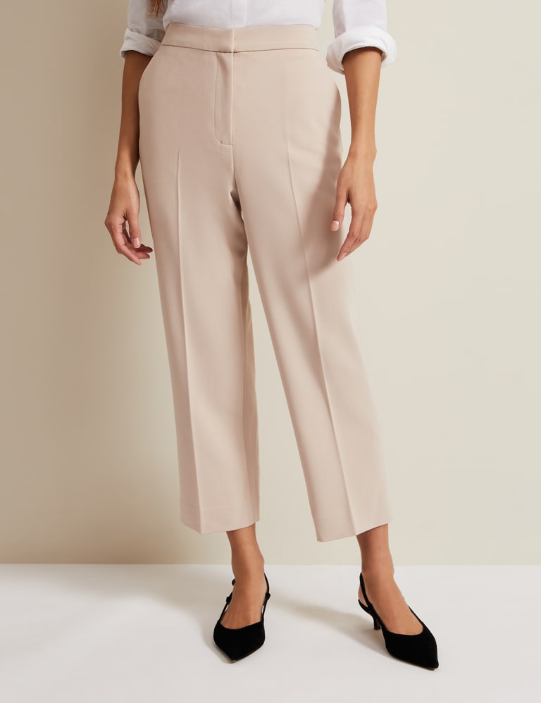 Straight Leg Cropped Trousers